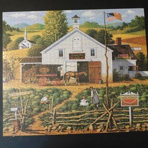 Charles Wysocki Americana Sleepy Fox Farms 1000 Piece Jigsaw Puzzle COMPLETE